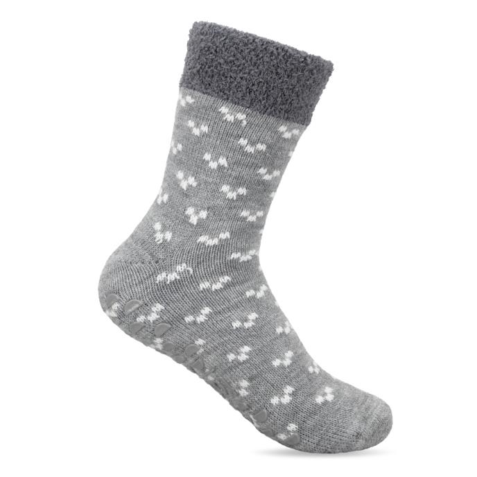 totes toasties® Ladies Cosy Line Low Crop Slipper Socks (Twin Pack) Grey / Blue Extra Image 4
